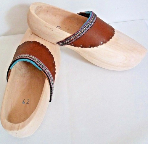Holzschuhe lederbesatz - ***,